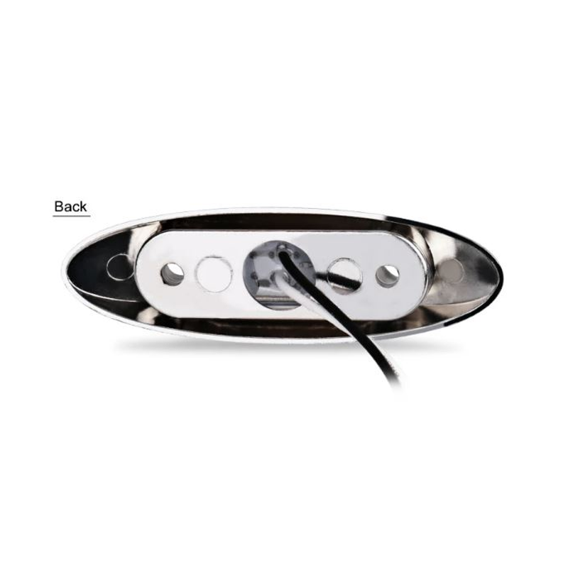 12V Chrome Surround Red LED Marker Light