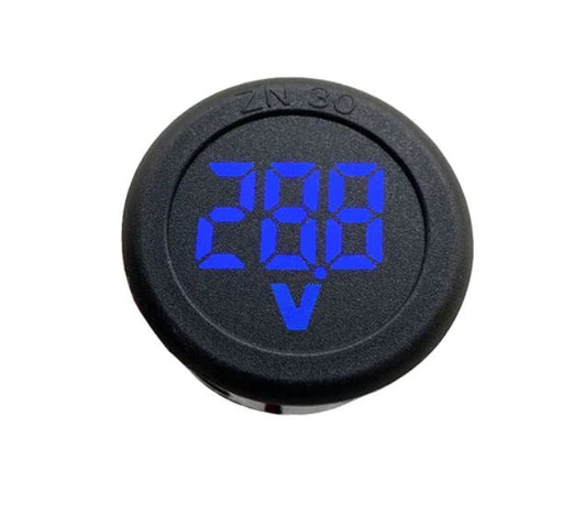 Digital Voltmeter Round 4V–100V Blue