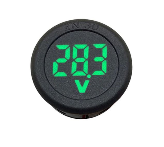 Digital Voltmeter Round 4V–100V Green