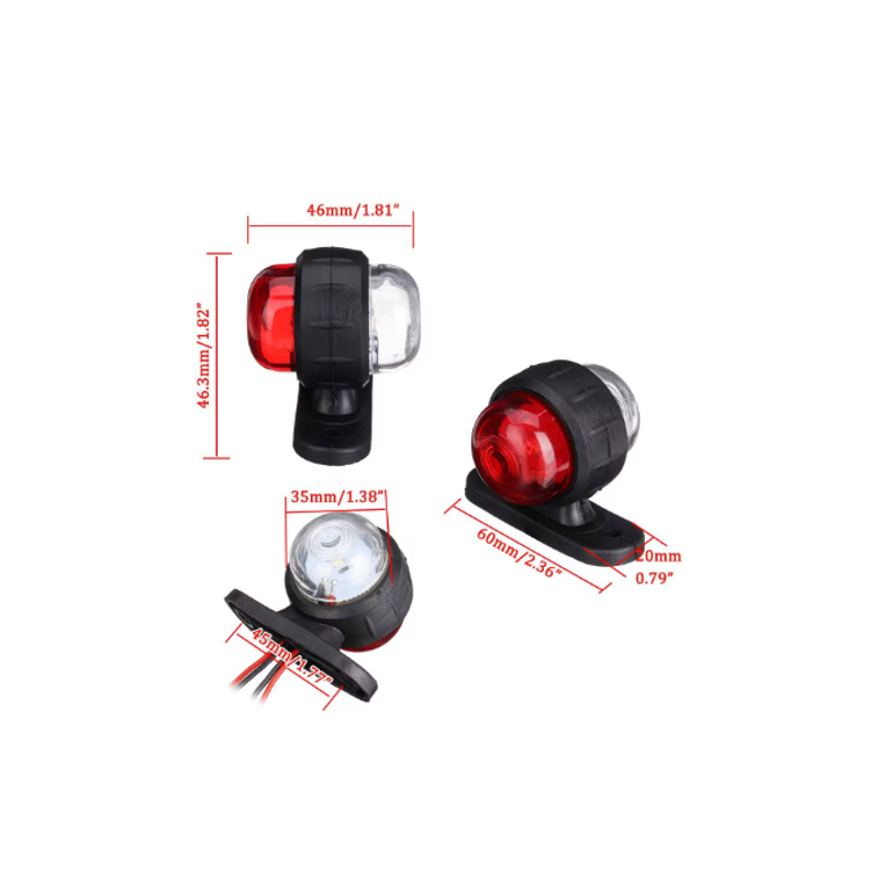 LED Side Marker 2 in 1 - White / Red