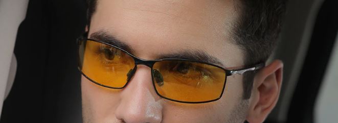 Sunglasses Metal Alloy Black Frame Yellow Lens