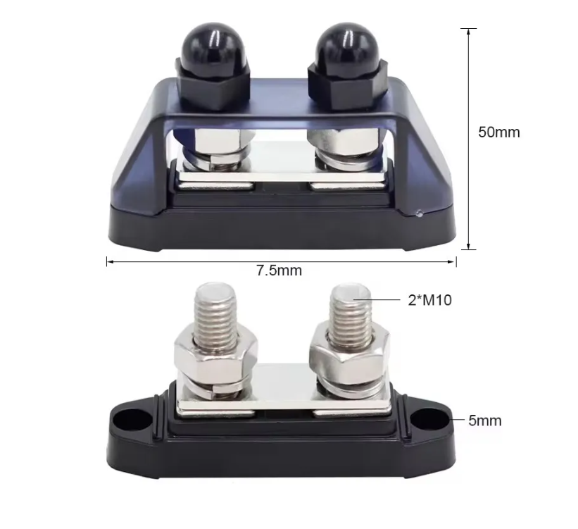 Busbar Red Dual Stud Terminal Power Distribution Block