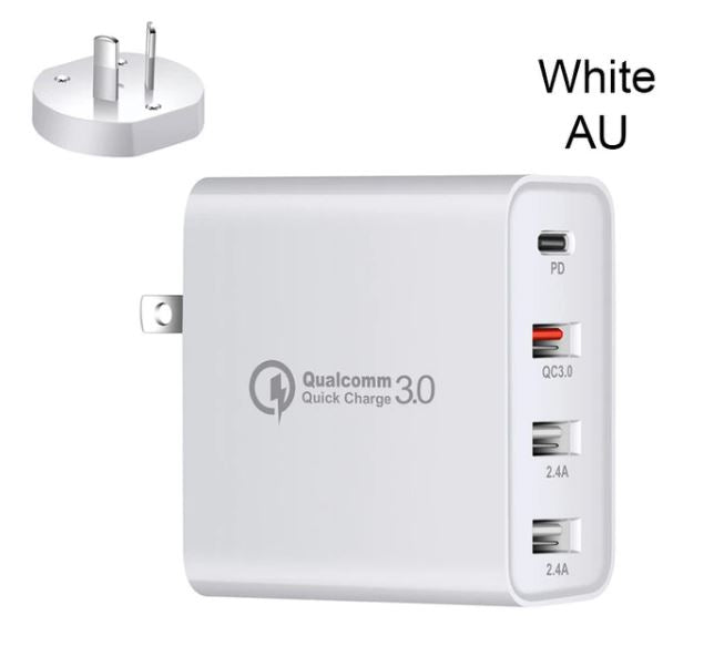 48W USB Quick Charger with PD Port White