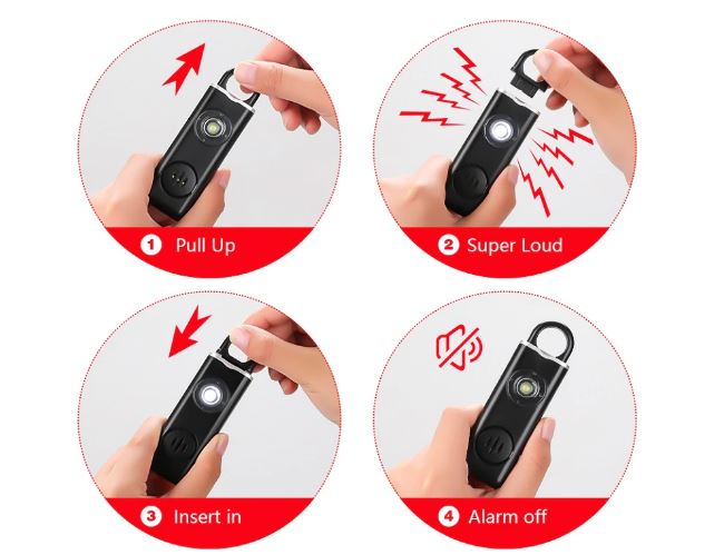 Personal Panic Alarm & Flashlight USB Charge