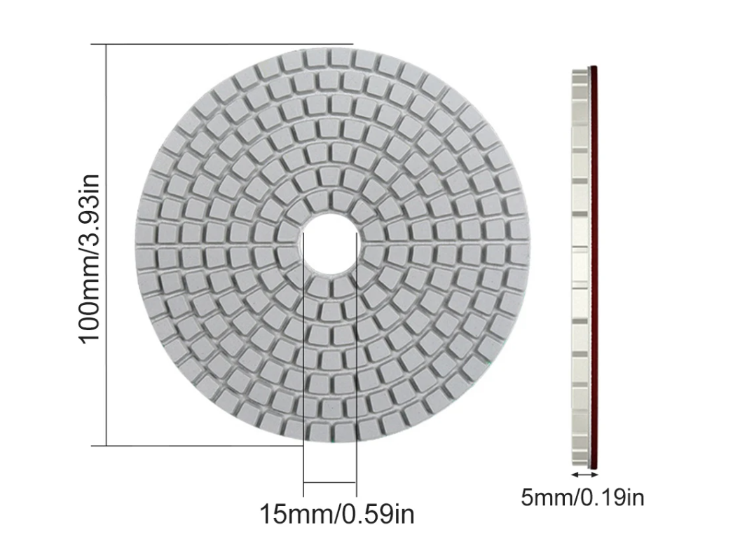 8pc Set 4”/100mm Diamond Polishing Pads