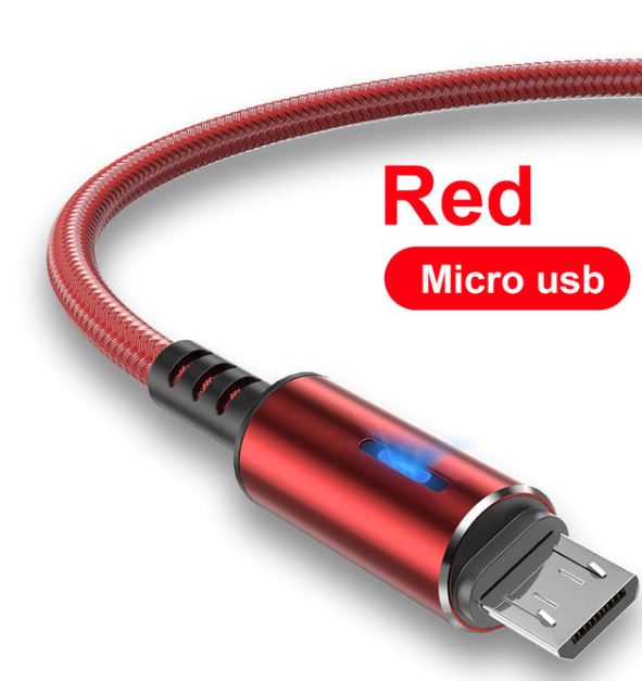 Micro USB Fast Charging Cable Red 0.25m