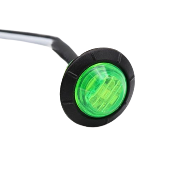 Round Green LED Marker Light 12V DC