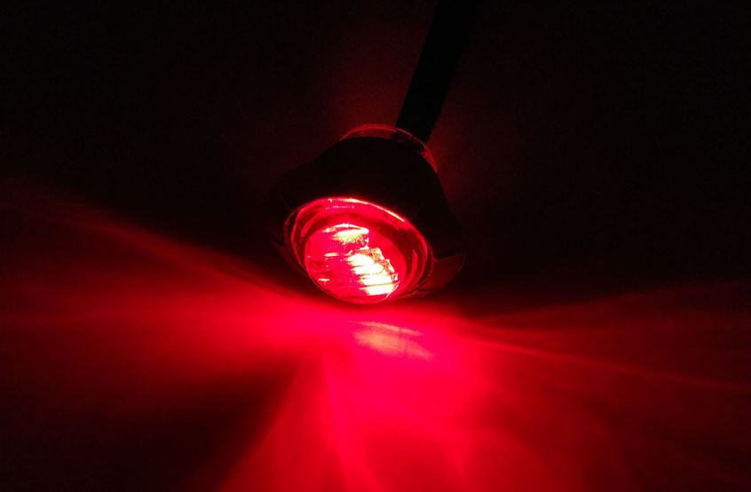 Round Red LED Marker Light 12V DC