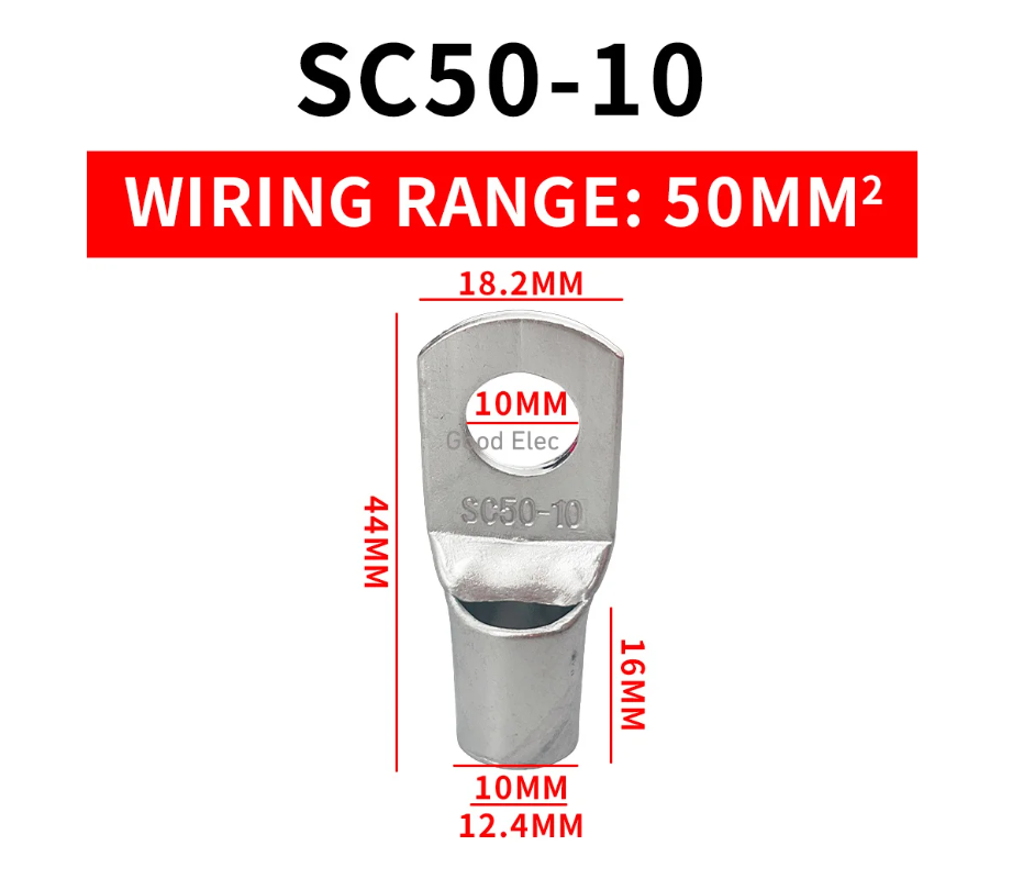 (2X) SC50-10 Lug Ring Wire Connectors