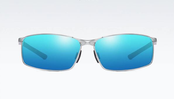 Sunglasses Metal Alloy Silver Frame Lens Blue