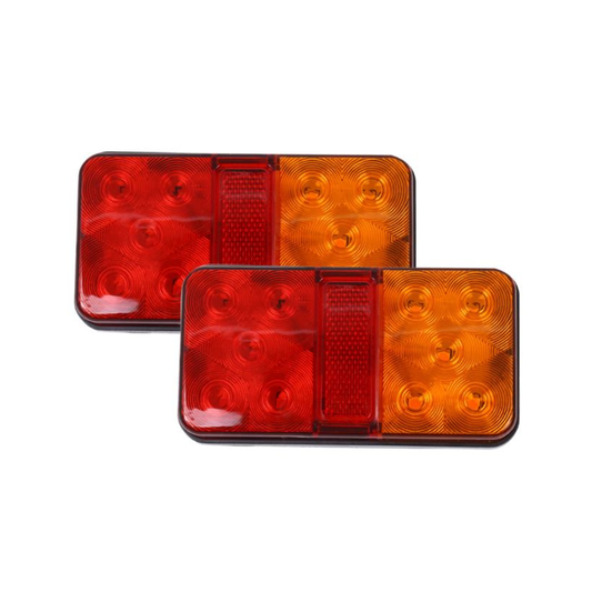 (2X) 12V Tail Lights Rectangle 10 LED