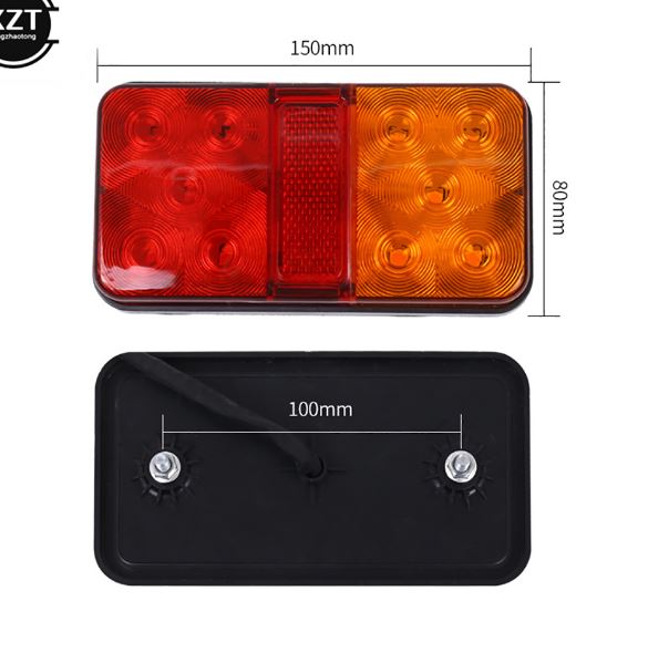 (2X) 12V Tail Lights Rectangle 10 LED