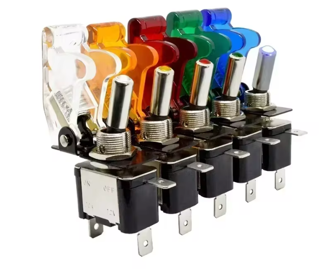 Toggle Switch With Flip Up Cover Amber Led